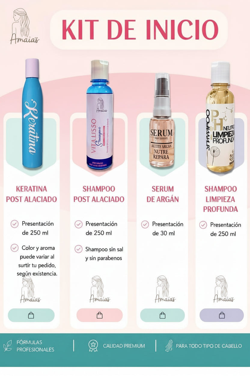 Kit Inicial de Alaciados Profesionales (7 Piezas) | Nanoplastia, Alaciado Japonés y Botox Capilar