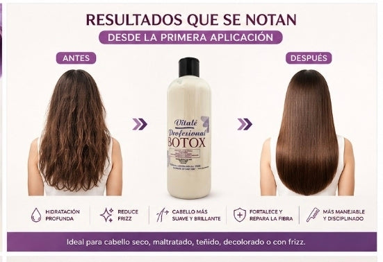 Botox Capilar Profesional  – Hidratación, Reparación  profunda y Control Frizz