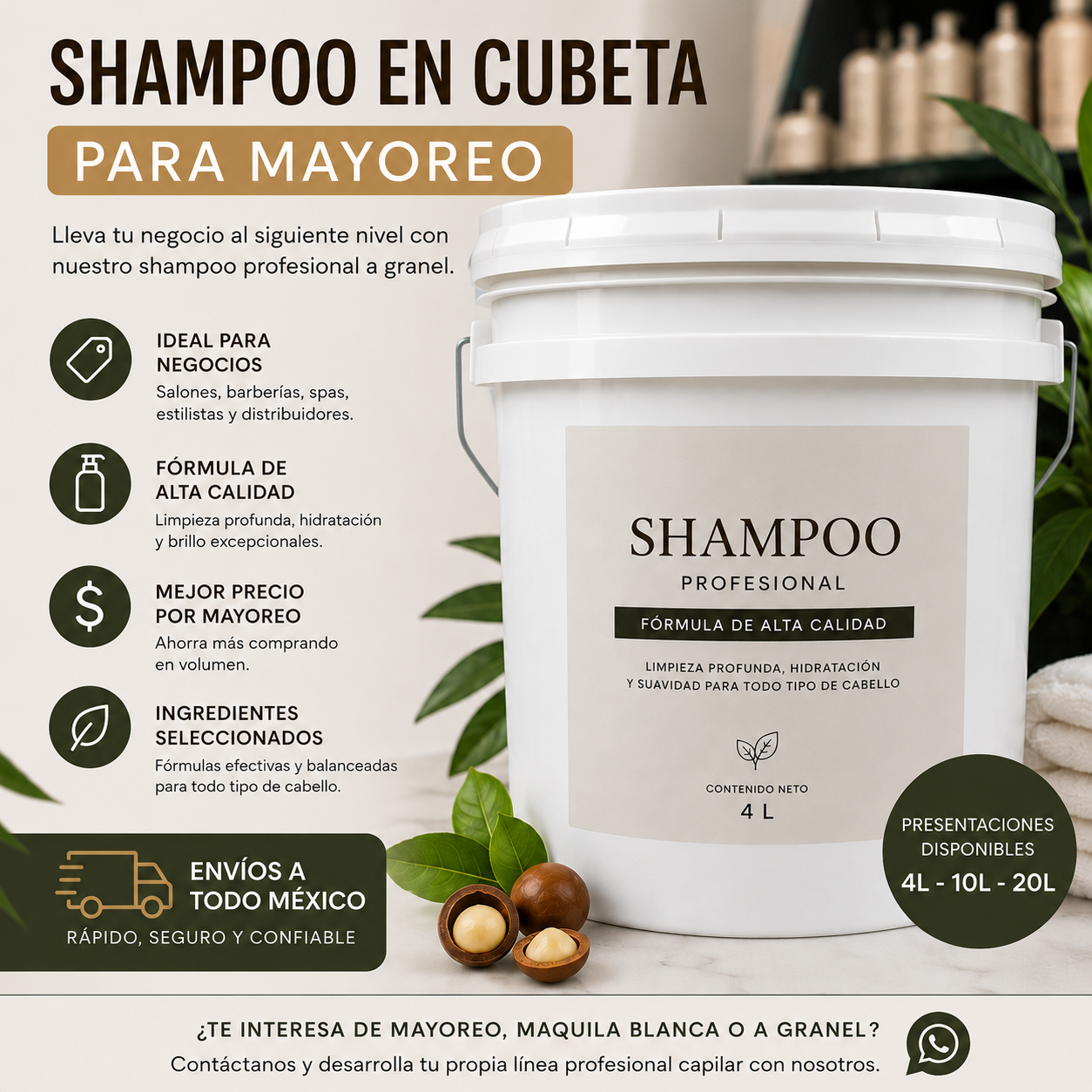 Shampoo de Bergamota Anticaída y Crecimiento – Uso Diario.