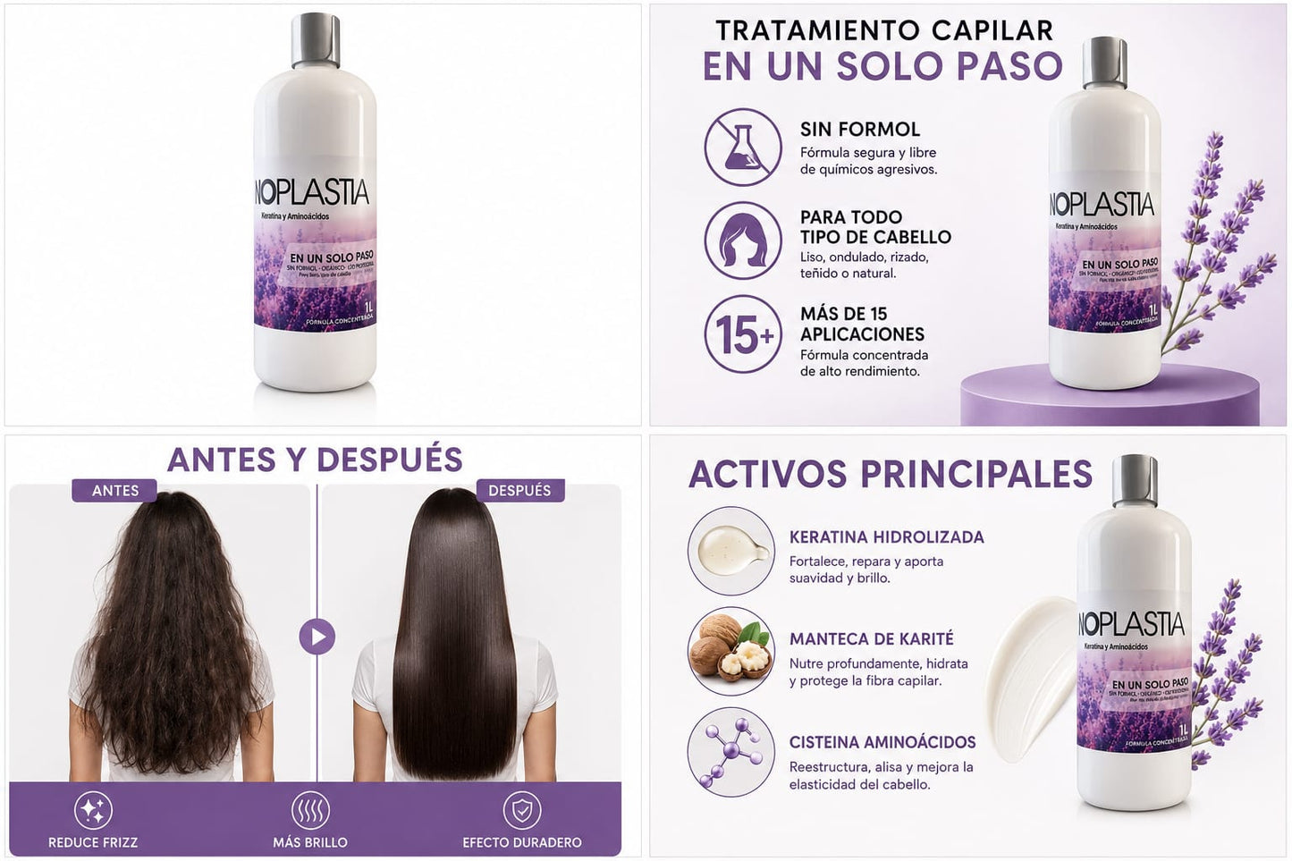 Nanoplastia Colombiana Profesional – Alisado Orgánico hasta 90% Sin Formol, Brillo y Reparación