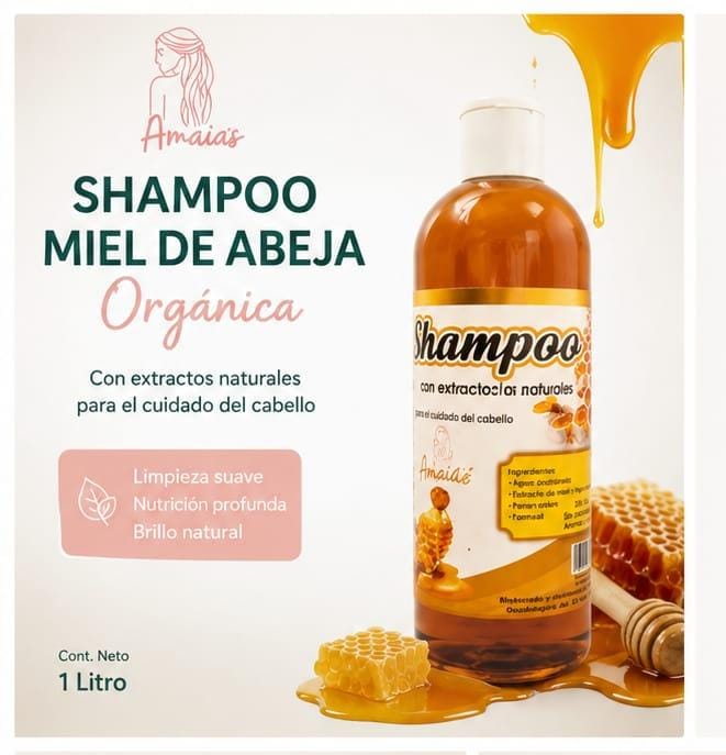 Shampoo Orgánico de Miel Anti friz