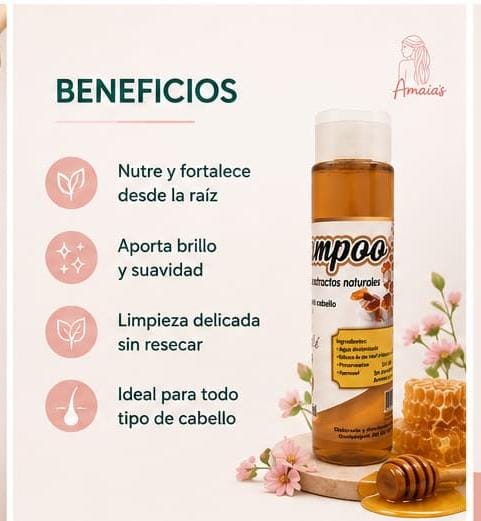 Shampoo Orgánico de Miel Anti friz