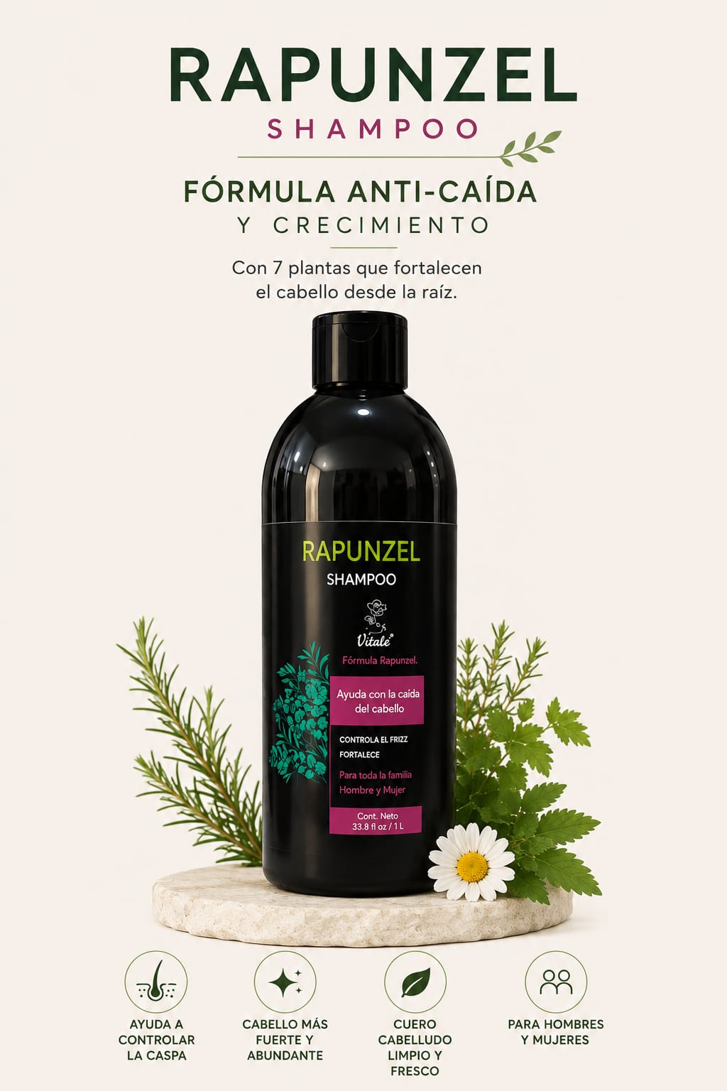 Shampoo Fórmula Rapunzel Crecimiento | Menudeo Mayoreo y Maquila Blanca
