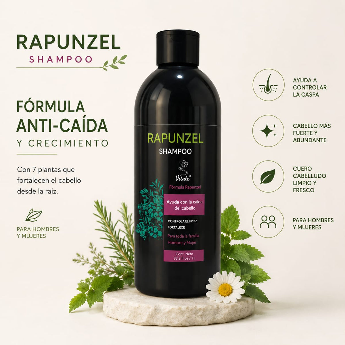 Shampoo Fórmula Rapunzel Crecimiento | Menudeo Mayoreo y Maquila Blanca