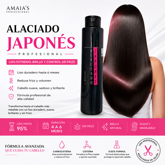 Alaciado Japonés Profesional Amaia’s – Liso, Brillo y Control de Frizz