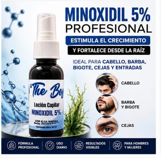 Locion Minoxidil 5% Profesional para Crecimiento Capilar y Barb