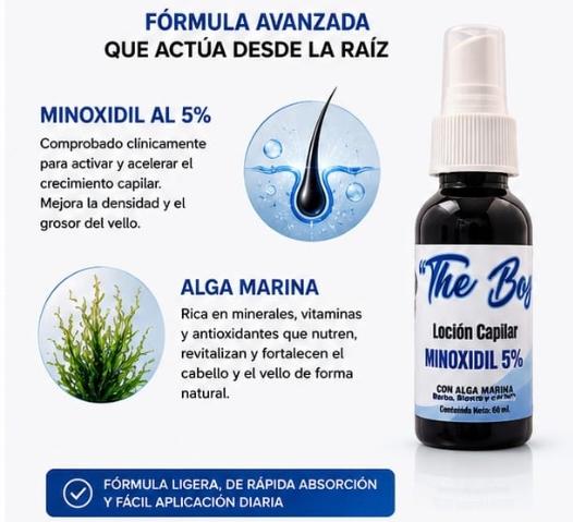 Locion Minoxidil 5% Profesional para Crecimiento Capilar y Barb