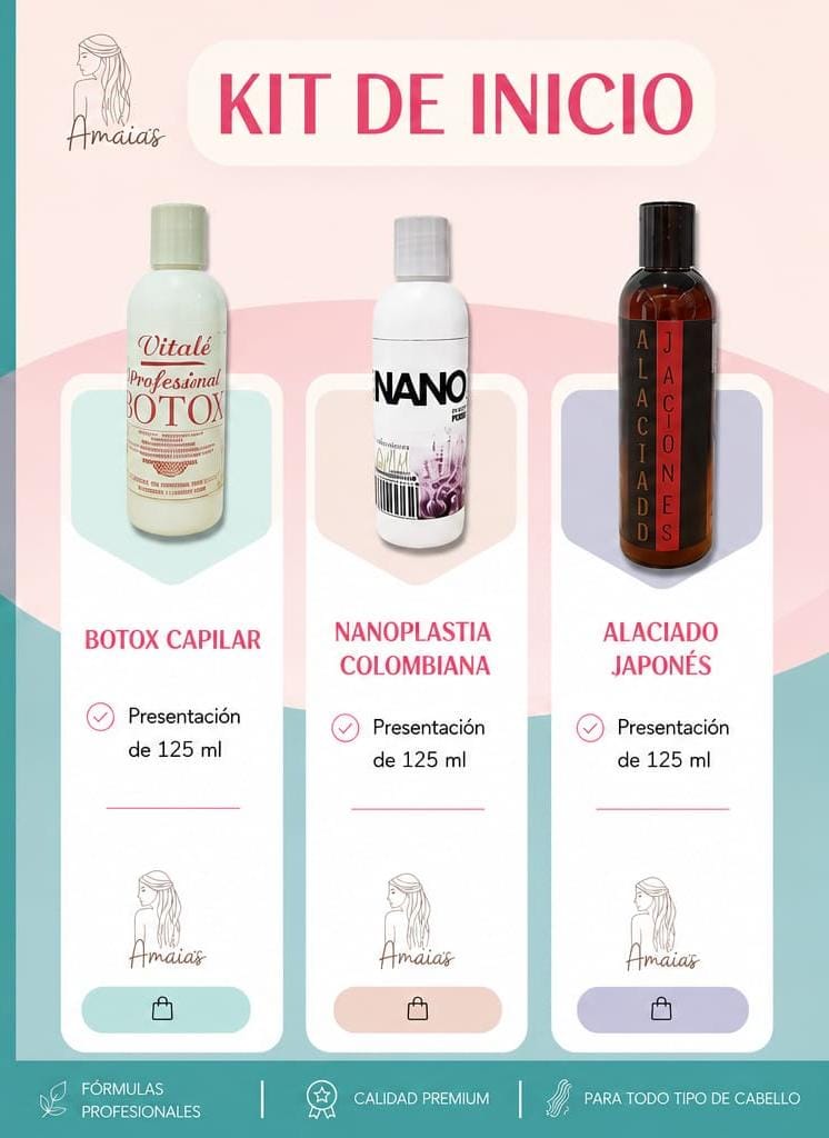Kit Inicial de Alaciados Profesionales (7 Piezas) | Nanoplastia, Alaciado Japonés y Botox Capilar