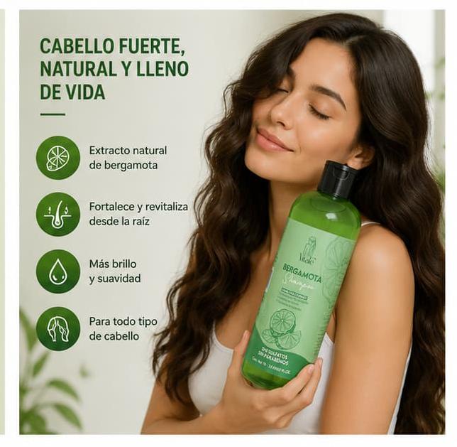 Shampoo de Bergamota Anticaída y Crecimiento – Uso Diario.