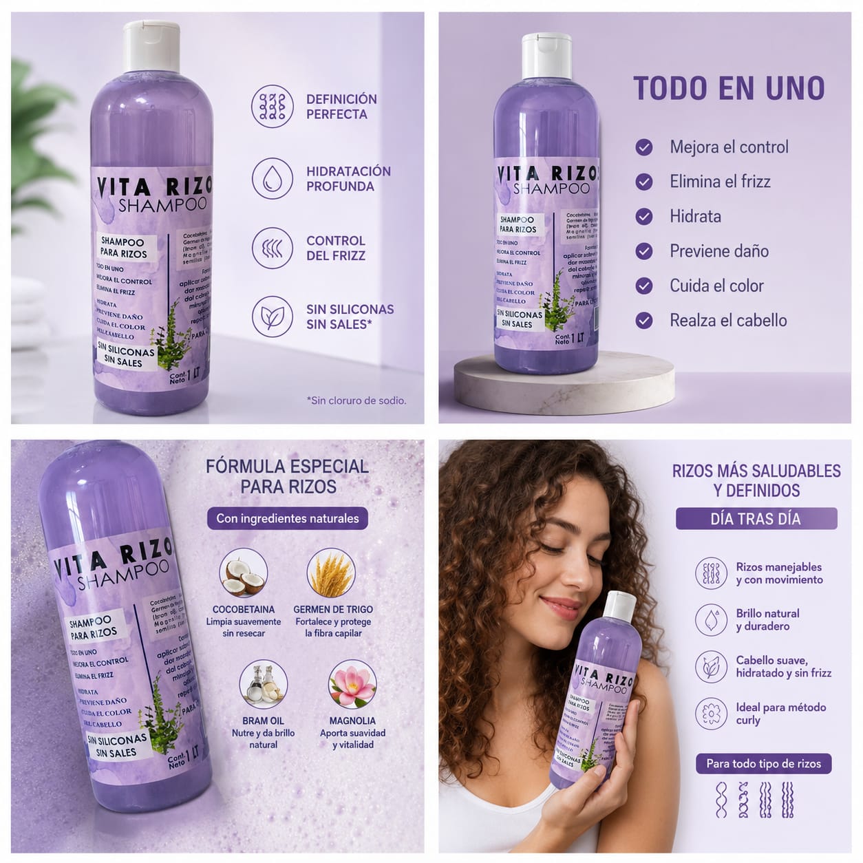 Shampoo&nbsp; de Rizos Definidos Semilla de Uva